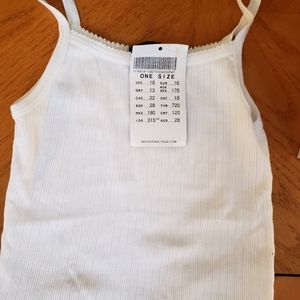 Brandy Melville white eyelet trim tank